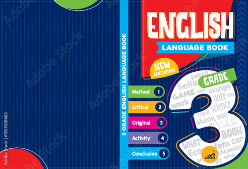 English book cover design adapted for educational books