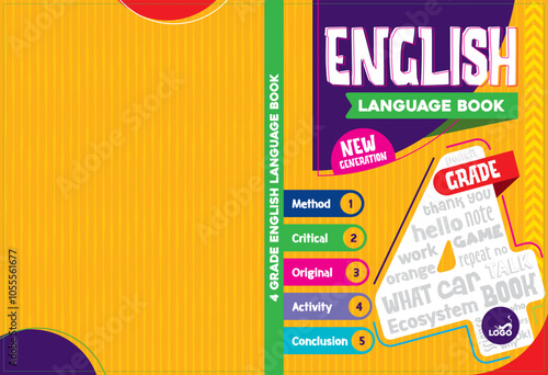 English book cover design adapted for educational books