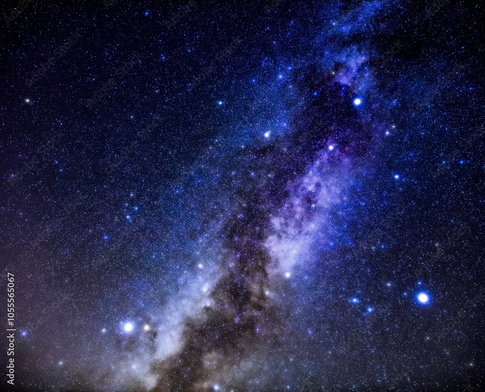 Fototapeta premium Milky Way stars photographed with a wide angle lens.