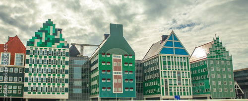 Photography Picturesque buildings with modern architecture in Zaandam Netherkands