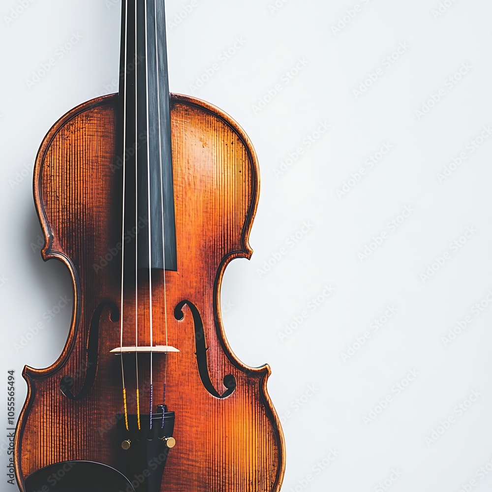 A violin on a white background.