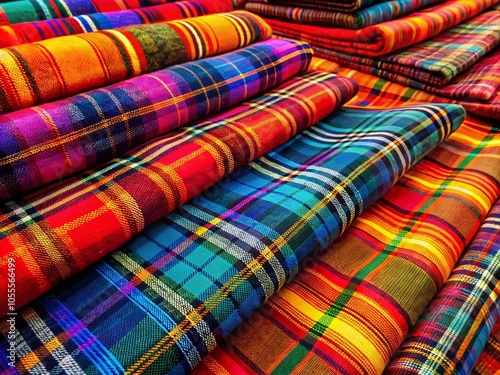 Vibrant Bright Plaid Patterns for Creative Backgrounds and Textiles