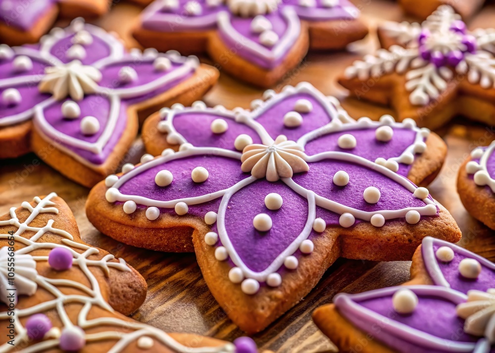 Vibrant Holiday Cookies with Purple Cream Decoration for Sweet Christmas Baking Delights Vibrant Holiday Cookies with Purple Cream Decoration for Sweet Christmas Baking Delights