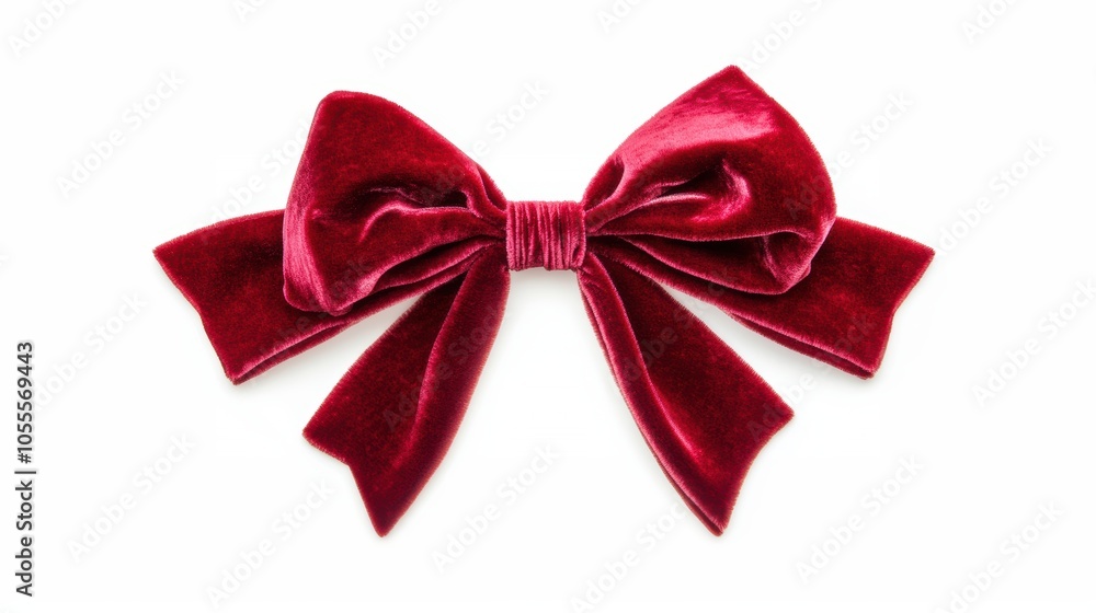 Holiday ribbon bow. Design element for greeting card poster Holiday ribbon bow. Design element for greeting card poster