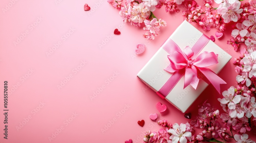 Lovely pink feminine tone gift box for Valentine’s Day, Mother's Day. Lovely pink feminine tone gift box for Valentine’s Day, Mother's Day.