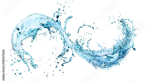 Water splash on red background