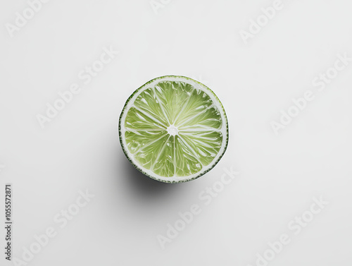 A slice of lime, white background