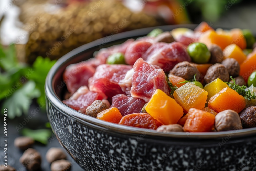 Vibrant Bowl of Fresh Raw Ingredients Vibrant Bowl of Fresh Raw Ingredients