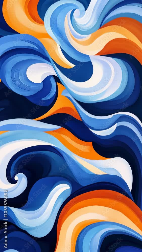 Abstract background morphing with blue and orange waves