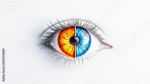 Eye with Fiery and Icy Iris Colors