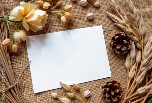 frame for photo or congratulation with bunch of flowers