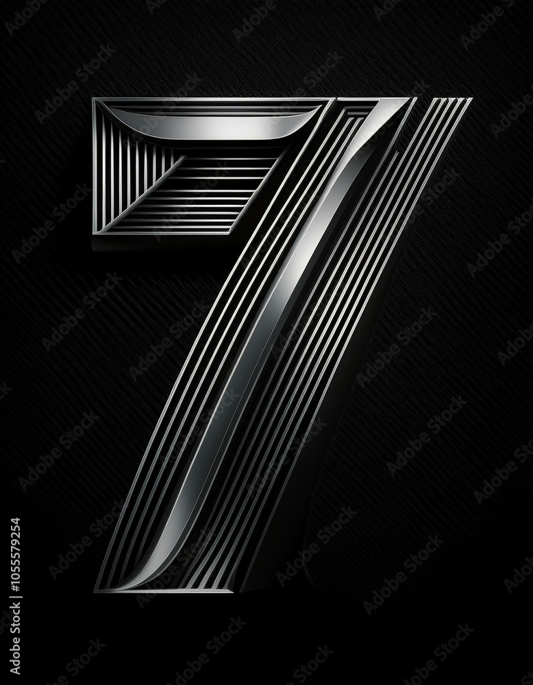 7 seven number gray grey digital illustration on black background isolated simple minimalist modern design 7 seven number gray grey digital illustration on black background isolated simple minimalist modern design