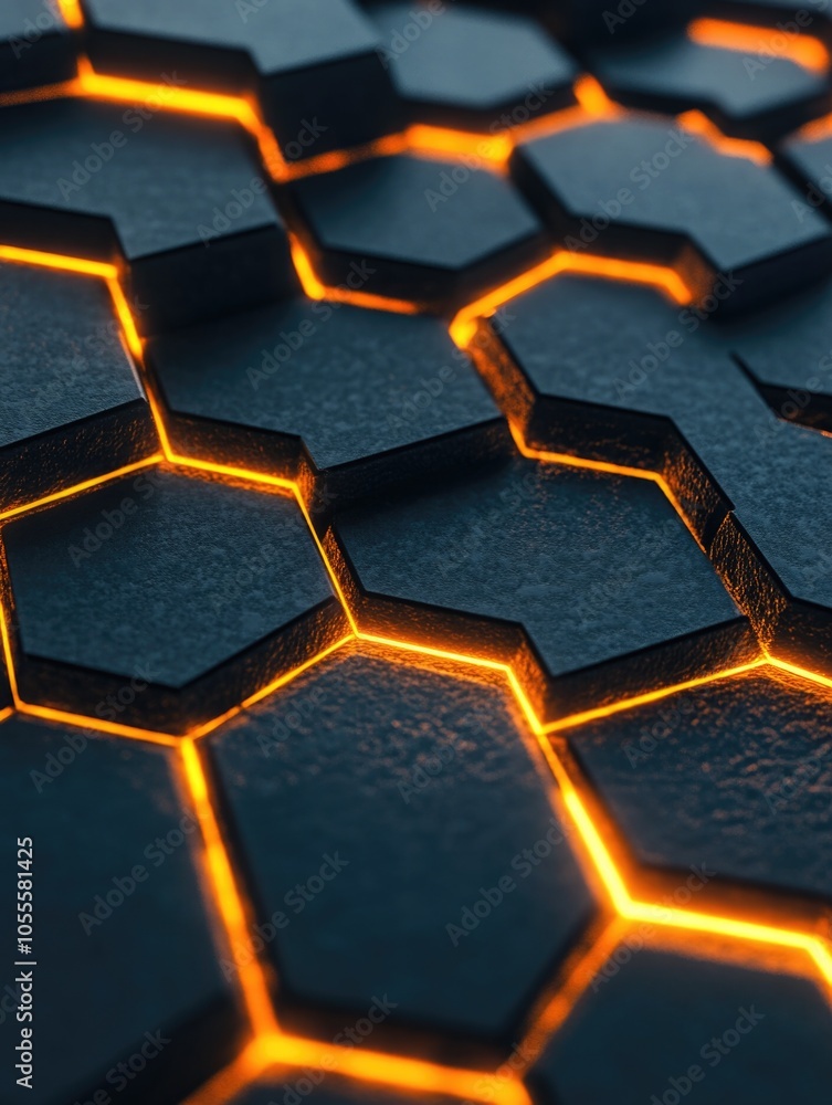 Glowing Orange Hexagons Glowing Orange Hexagons
