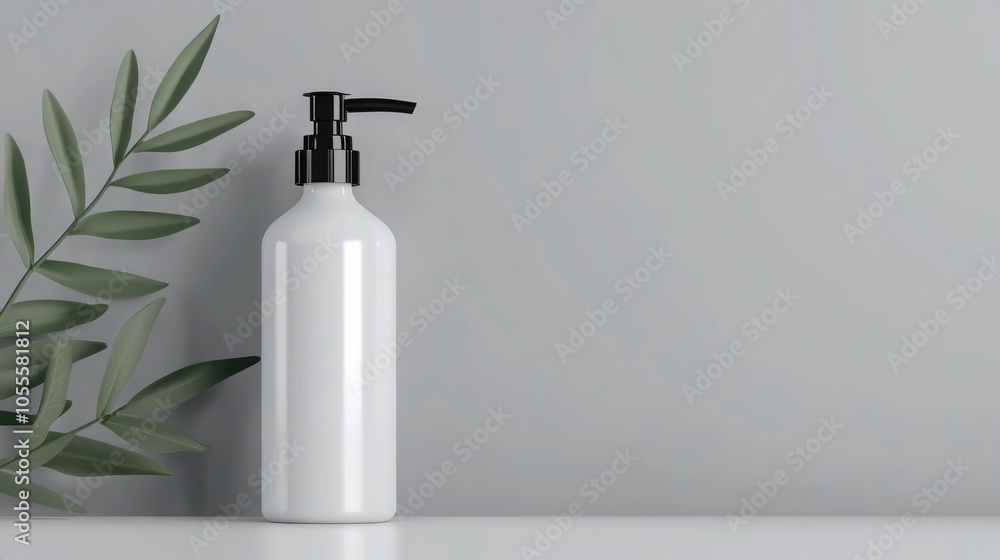 Fototapeta premium White bottle for beauty spa hygiene products