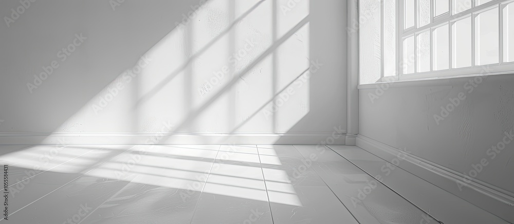 Background of a white wall casting a white shadow with sunlight perfect for a copy space image Background of a white wall casting a white shadow with sunlight perfect for a copy space image