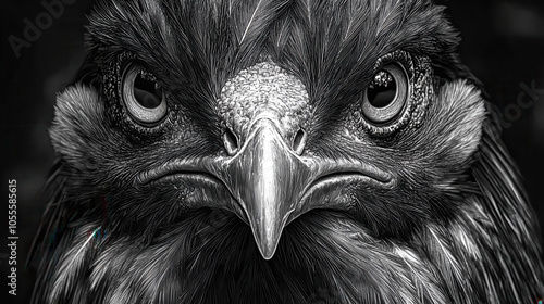 Fototapeta Naklejka Na Ścianę i Meble -  Rooster-headed tyrannosaurus dinosaur bird sketch art concept