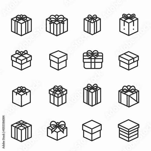 set of gift boxes vector with white background