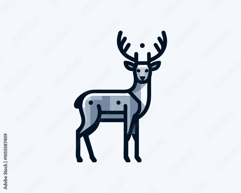 Obraz premium Deer logo vector template. Deer head logo icon vector illustration. Deer logo design for t-shirts