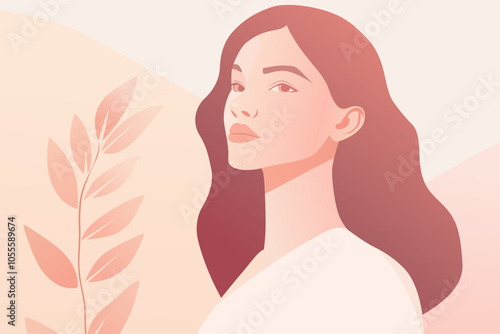 illustration of a woman healthy mentality selfcare confident relax love herself acceptance concept vector contemporary art