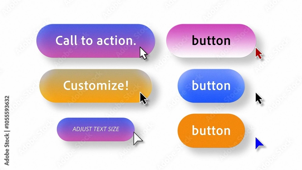 Cursor Styles with Button Animations Stock Template | Adobe Stock