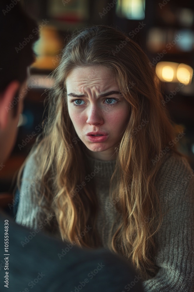Woman with sad expression Woman with sad expression