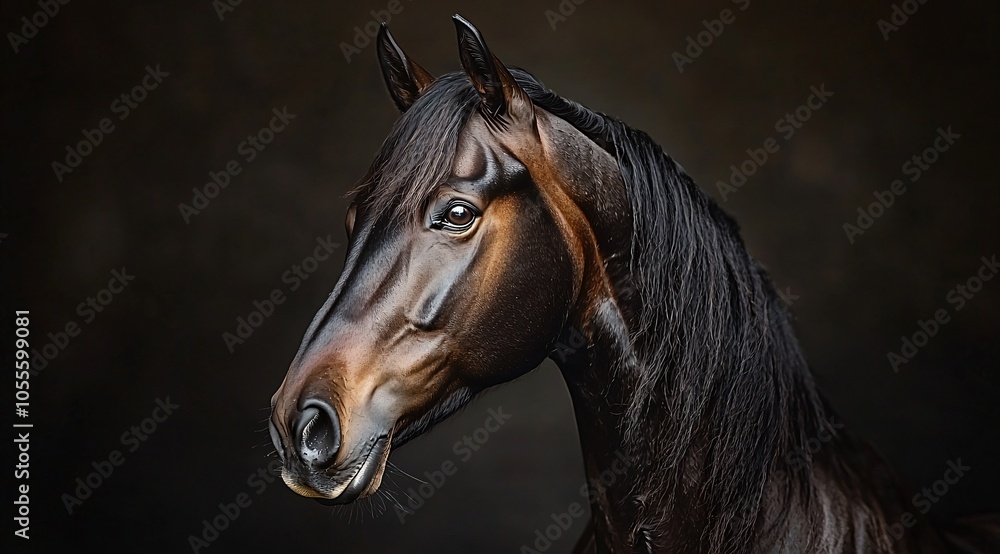 A stunning portrait of a brown horse, ideal for World Vegan Month promotions, animal welfare campaigns, or equestrian-themed events, evoking elegance and strength. A stunning portrait of a brown horse, ideal for World Vegan Month promotions, animal welfare campaigns, or equestrian-themed events, evoking elegance and strength.