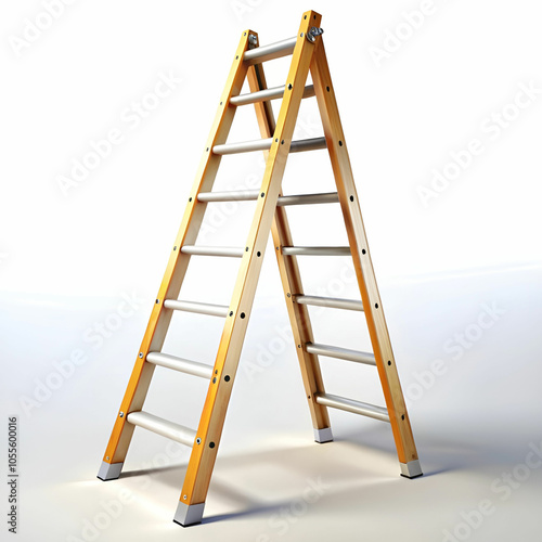 ladder on white background photo