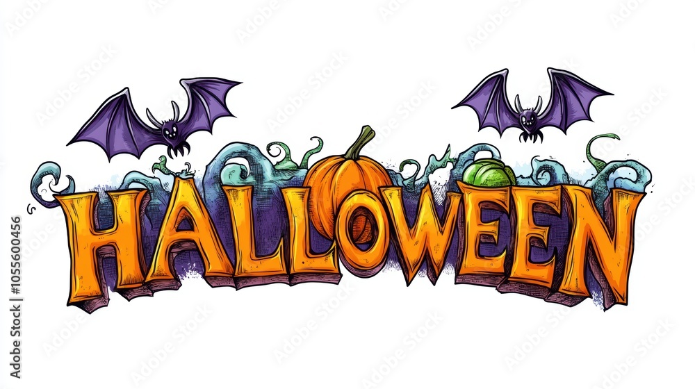 Title design for Halloween with decoration Title design for Halloween with decoration