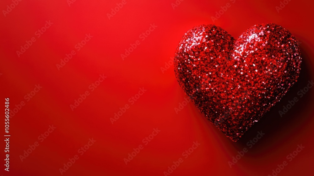 Romantic Valentine s Day theme featuring a red heart frame on a vibrant red background Side view design allows for easy text insertion Romantic Valentine s Day theme featuring a red heart frame on a vibrant red background Side view design allows for easy text insertion
