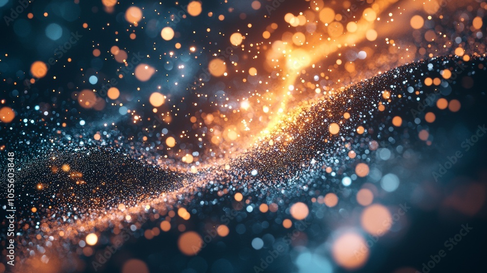 Obraz premium Abstract glowing particles in motion