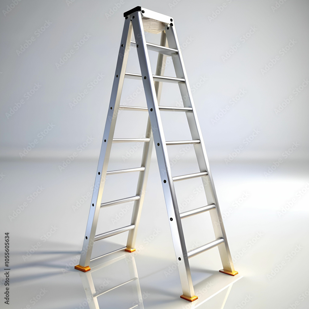 ladder on white background