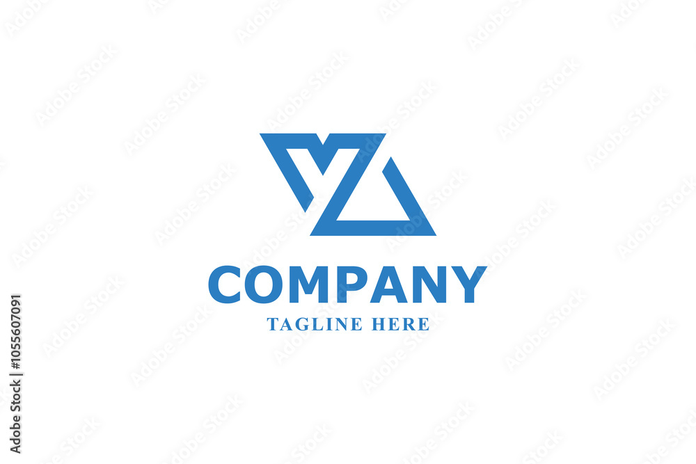 letter m and a modern triangle logo letter m and a modern triangle logo
