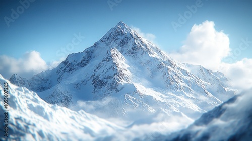 Snowy Majesty Towering Alpine Peaks