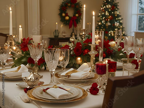 bowls and candles for the Christmas party