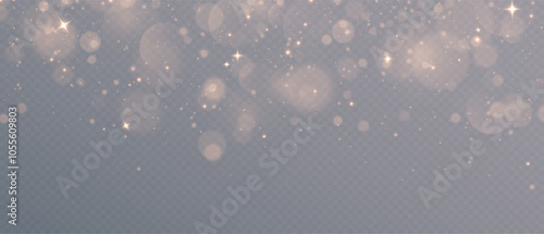 Christmas Dust. Christmas Bokeh Lights. Festive Designs.White png dust light. Christmas background of shining dust. Spark overlay. Holiday powder dust for cards, invitations, banners, and ads.