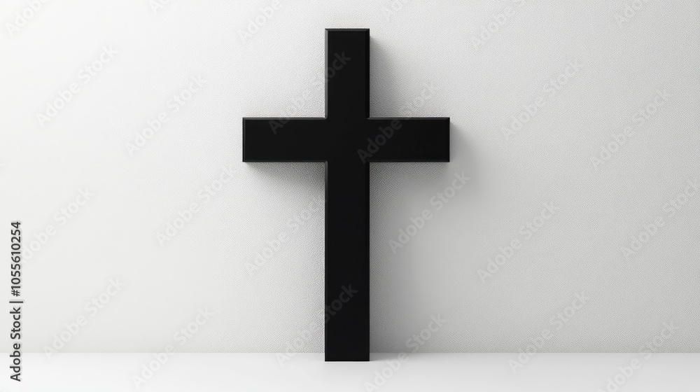 Minimalist Black Cross on White Background A Symbol of Faith and Simplicity Minimalist Black Cross on White Background A Symbol of Faith and Simplicity