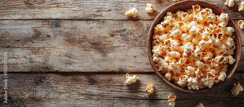 Tasty Popcorn On Wooden Background