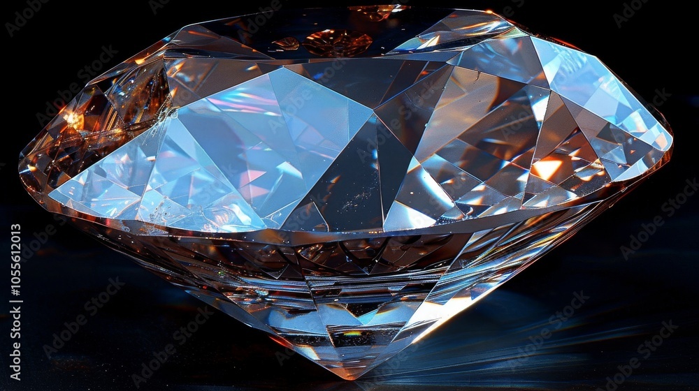 Stunning Large Diamond Shaped Crystal Displayed on a Black Background Stunning Large Diamond Shaped Crystal Displayed on a Black Background