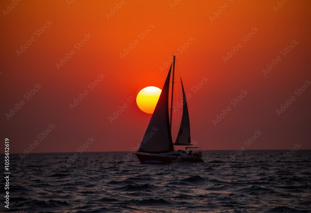 Fototapeta premium sailboat in the sunset