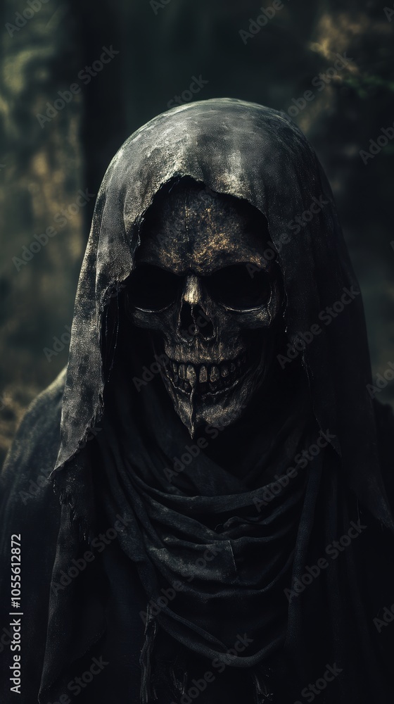 Grim reaper with scythe. Halloween theme poster. Grim reaper with scythe. Halloween theme poster.