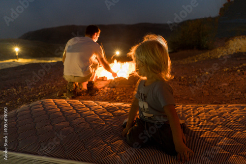 Family Campfire Adventure at Dusk