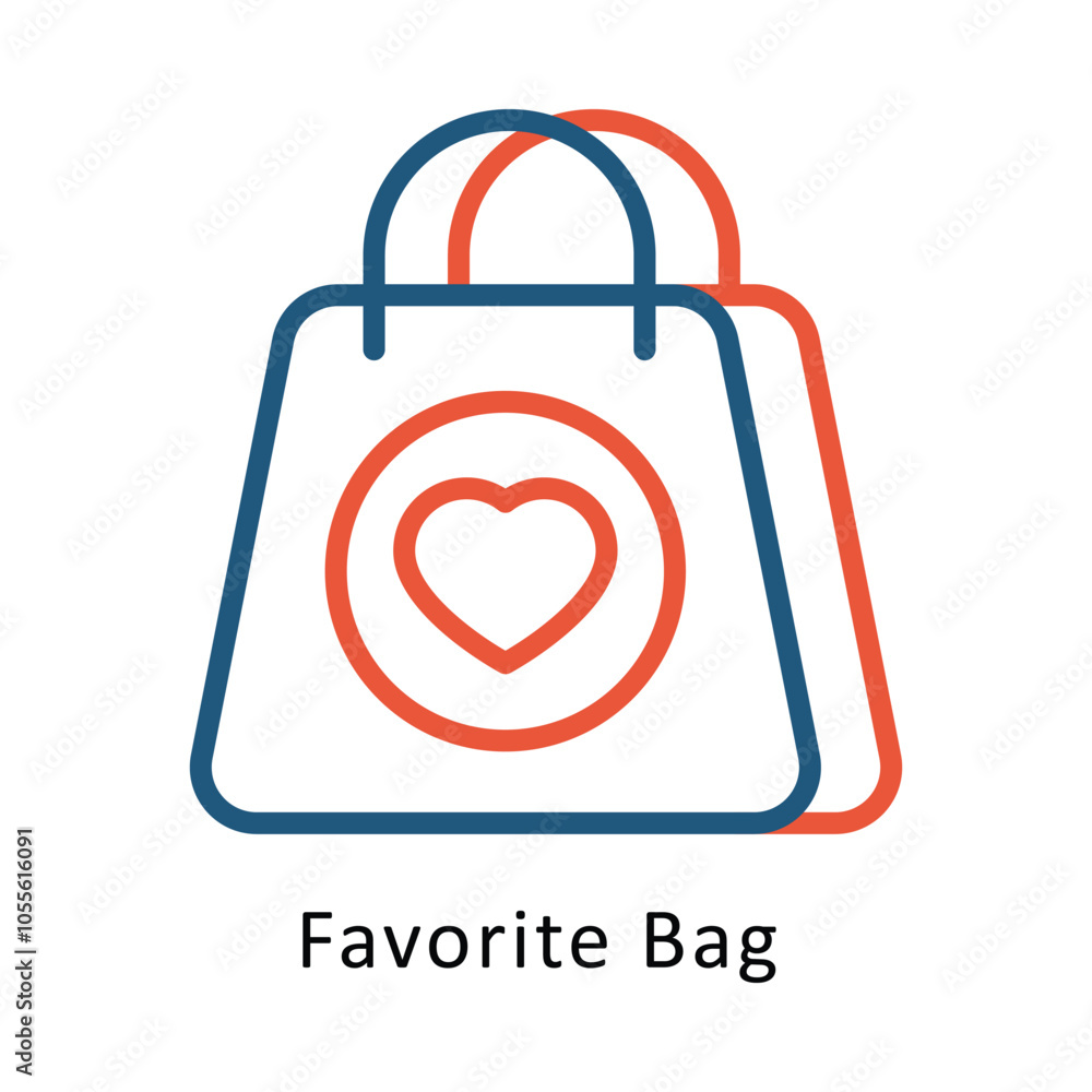 Favorite Bag Vector outline Two colour Design icon. Winter Travelling Symbol on White backgroud EPS 10 file Favorite Bag Vector outline Two colour Design icon. Winter Travelling Symbol on White backgroud EPS 10 file