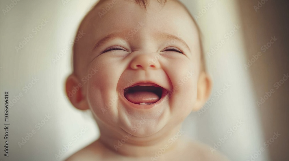 Laughing baby with open mouth, chubby cheeks, and bright eyes, appearing joyful and playful, isolated on white Laughing baby with open mouth, chubby cheeks, and bright eyes, appearing joyful and playful, isolated on white