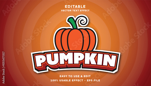 pumpkin editable text effect with modern and simple style