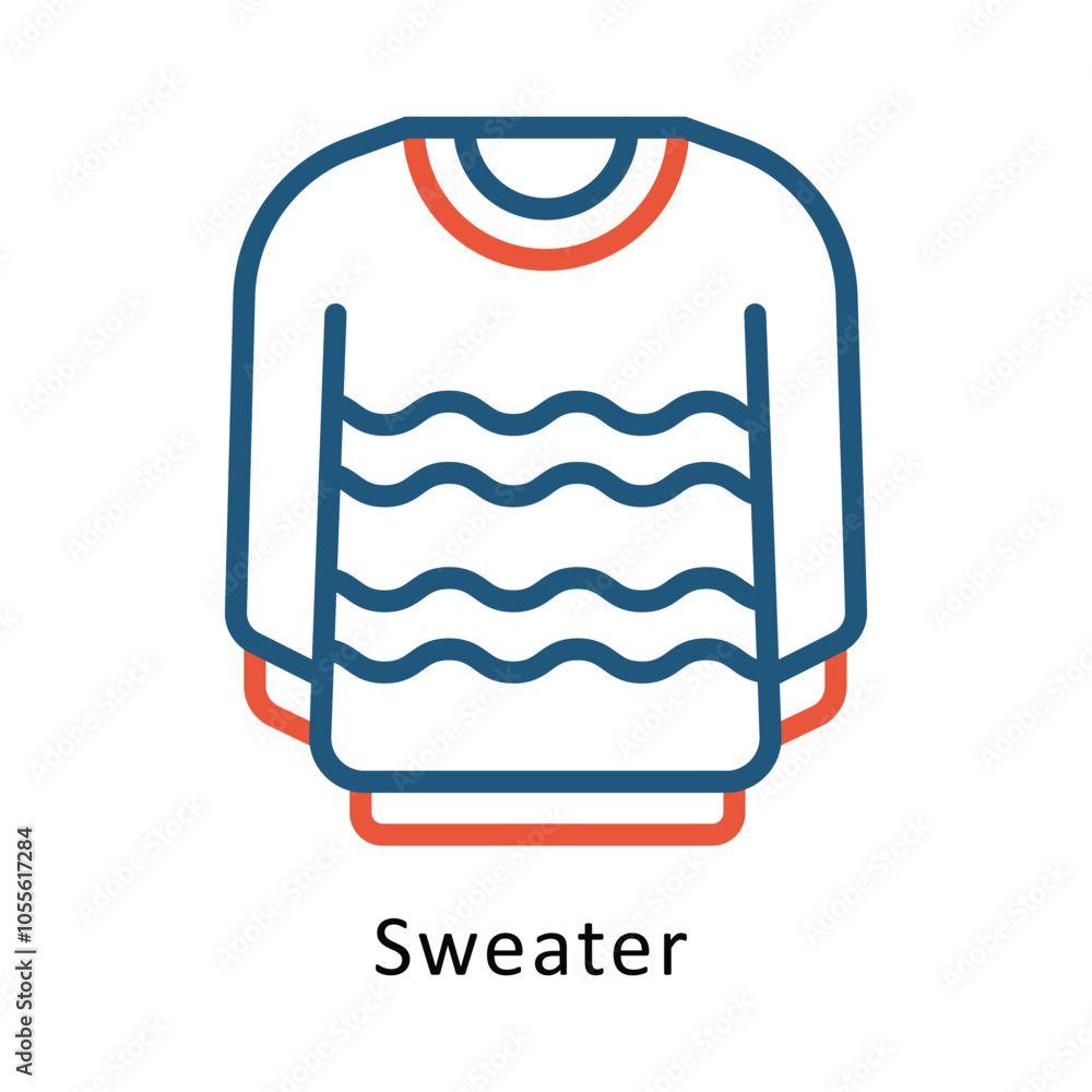 Sweater Vector outline Two colour Design icon. Winter Travelling Symbol on White backgroud EPS 10 file Sweater Vector outline Two colour Design icon. Winter Travelling Symbol on White backgroud EPS 10 file