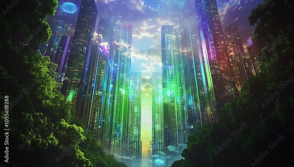 Frontal view of a mystical realm Frontal view of a mystical realm