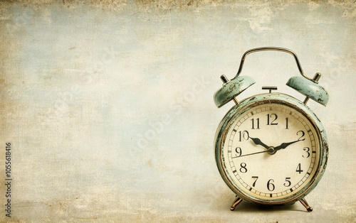 Wallpaper Mural A vintage alarm clock on a textured background, symbolizing time and nostalgia. Torontodigital.ca