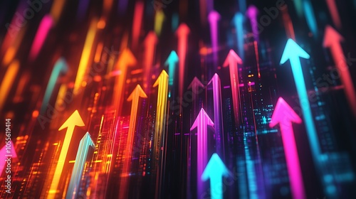 Wallpaper Mural A background of colorful arrows pointing upwards, Growing arrows colorful background Torontodigital.ca