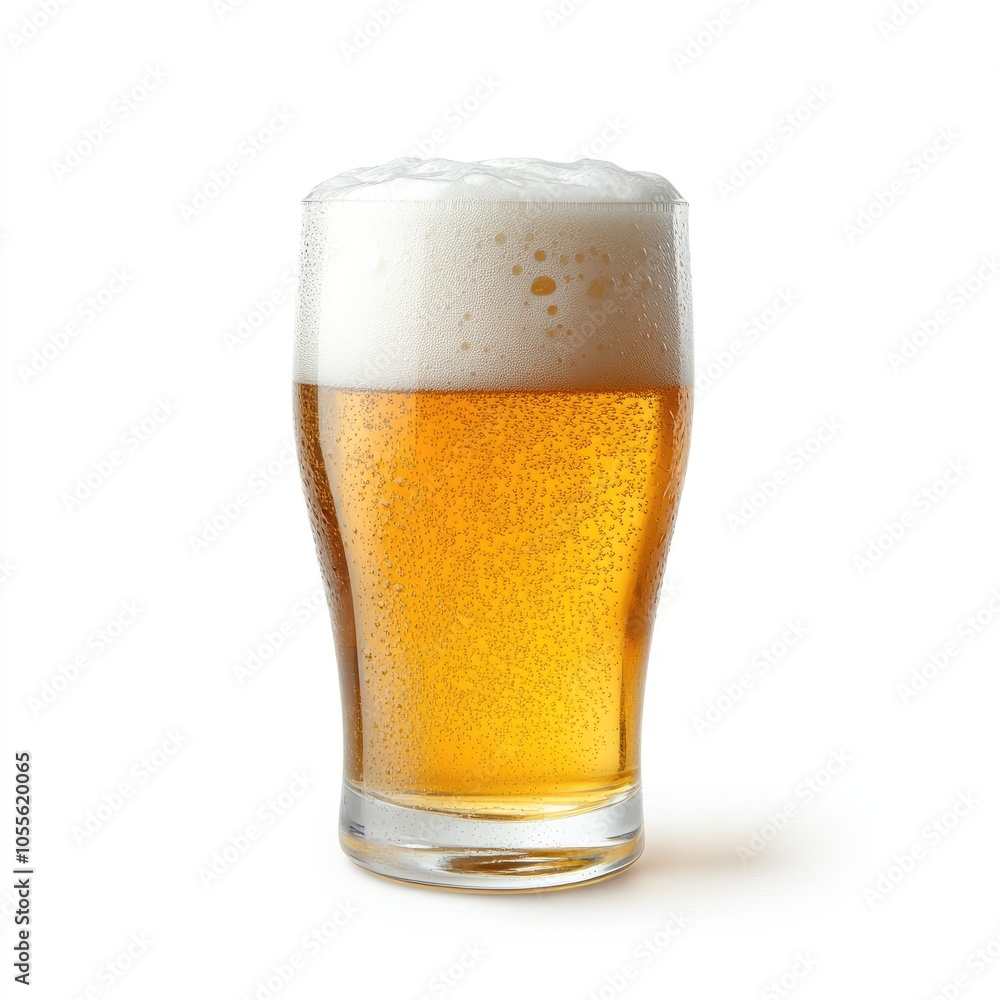 Chilled Beer in a Classic Glass with Foam Top Chilled Beer in a Classic Glass with Foam Top