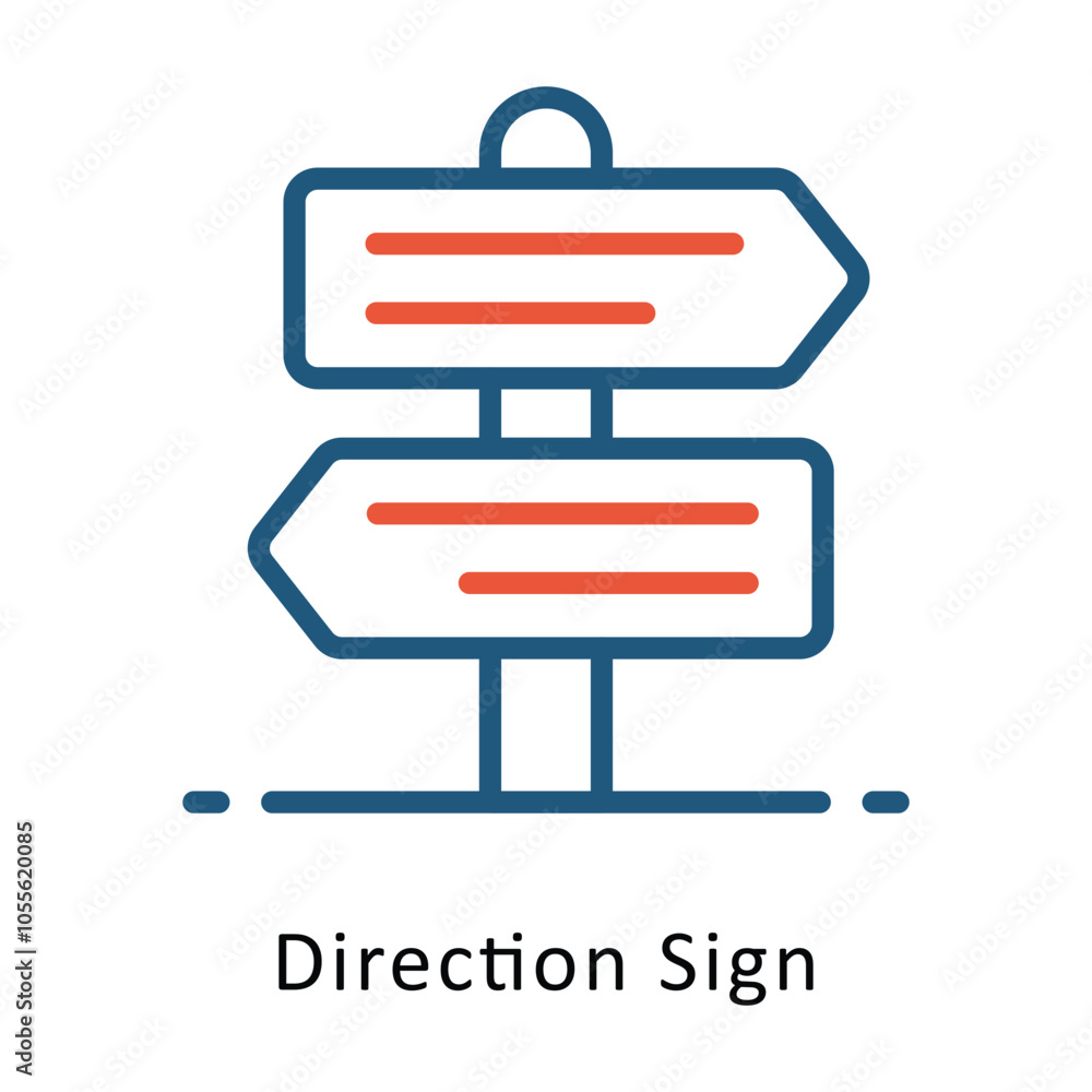 Direction Sign Vector outline Two colour Design icon. Winter Travelling Symbol on White backgroud EPS 10 file Direction Sign Vector outline Two colour Design icon. Winter Travelling Symbol on White backgroud EPS 10 file